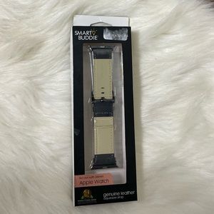 NEW Apple watch adjustable strap smart buddie black faux leather